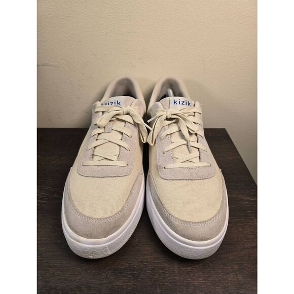 Kizik Vegas Men’s Size 13 Wide Beige Canvas Casual Lace Up Hands Free Sneakers - Picture 3 of 8